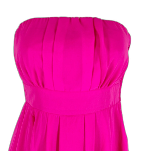 Charlotte Russe PINK Prom Party Dress XS Hot Pink Strapless Mini Bubble Hem - Picture 3 of 10